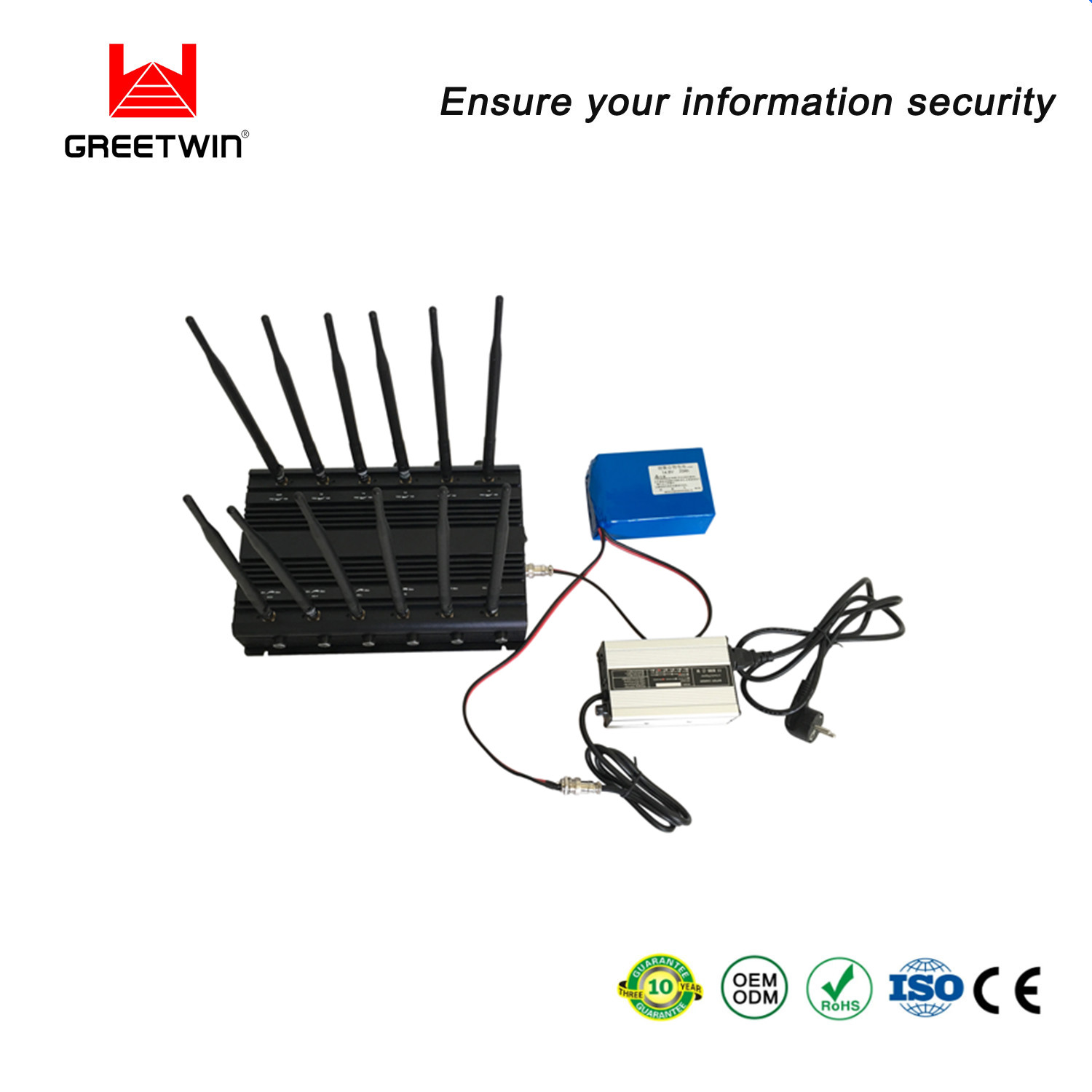 30W SGS 380mm Antena Bloqueador de Sinal de Telefone Celular 2.5dBi Bloqueador de Recepção de Celular