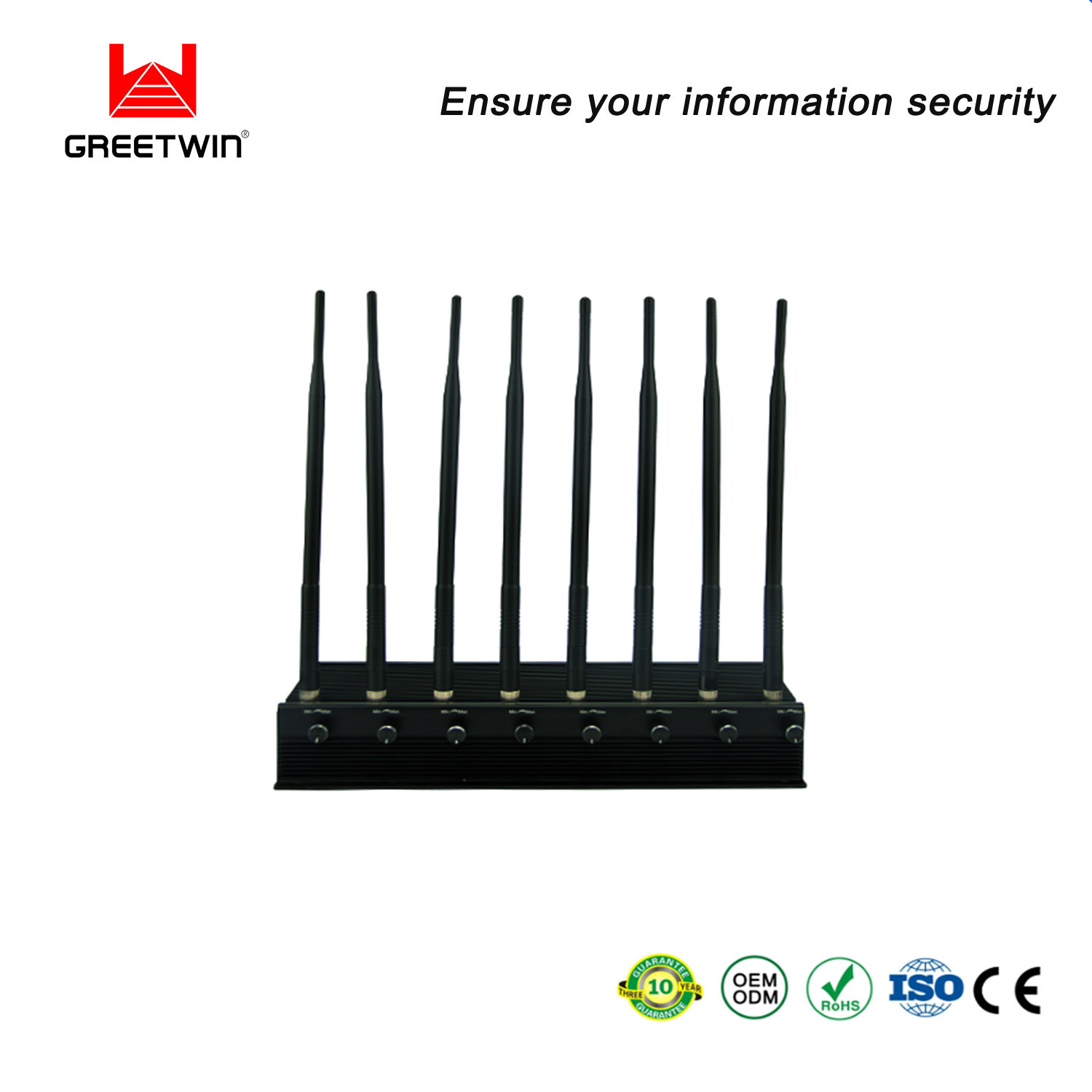 Antenas de 2,5 dBi GSM CDMA bloqueador de sinal bloqueador de 8 bandas GPS Lojack Jammer