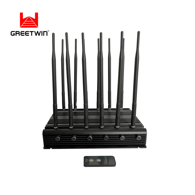 12 bandas 2,4 GHz 5 GHz VHF UHE Jammer 5G Telefone móvel Wi-Fi 34 W