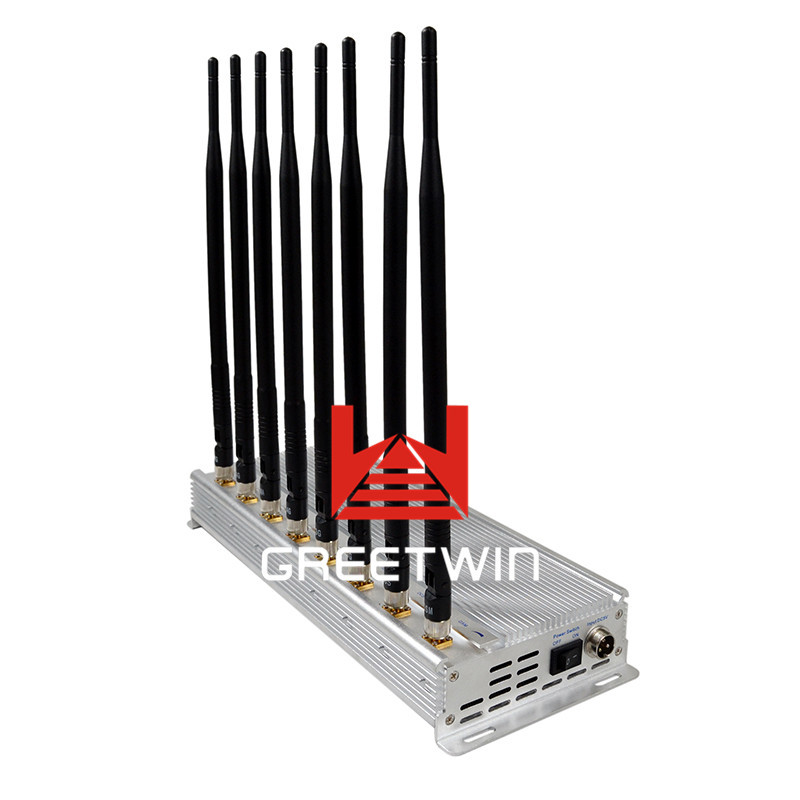 Jammer de sinal de celular desktop VHF UHF GPS 4G LTE 3G sinal com 8 bandas
