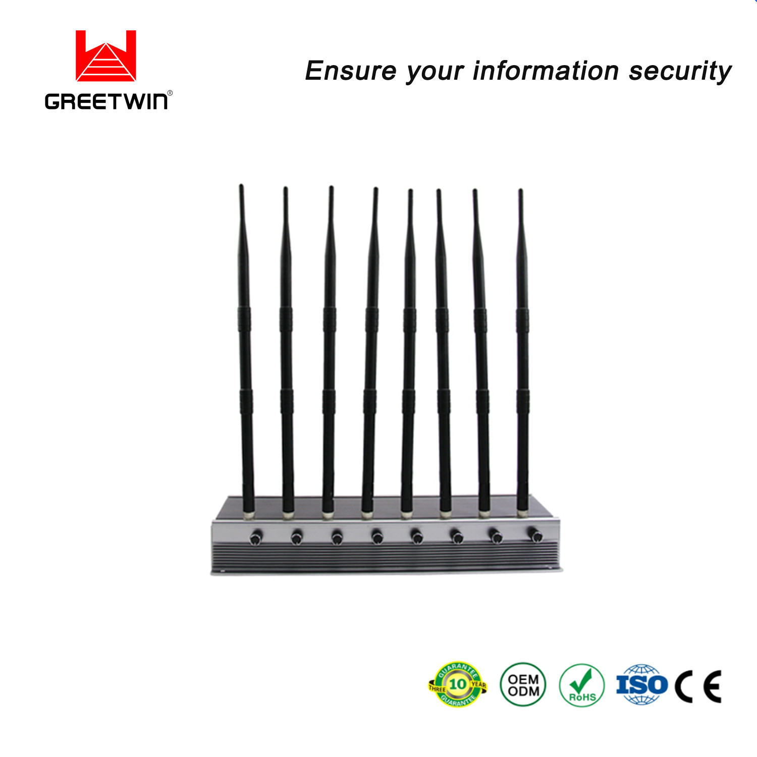 CDMA 850 70W ajustável bloqueador de sinal móvel 8 antenas bloqueador de desktop