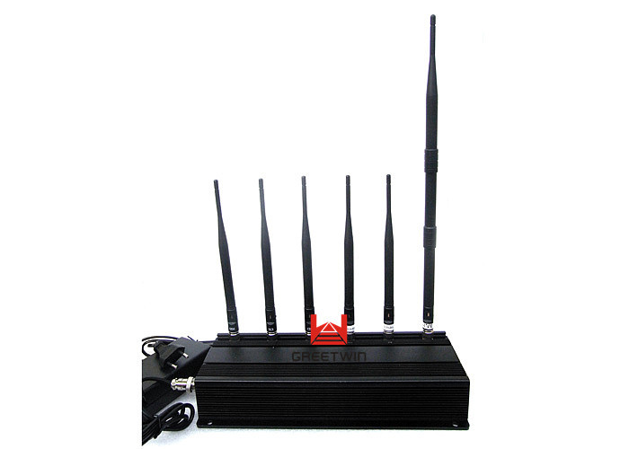 6 antenas bloqueadores de sinal de telefone celular, bloqueador de walkie talkie de mesa UHF VHF
