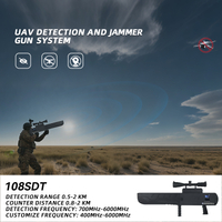 Jammer sinal de drone de 2 km de alta potência e dispositivo de detector de drones anti -drone pistola 