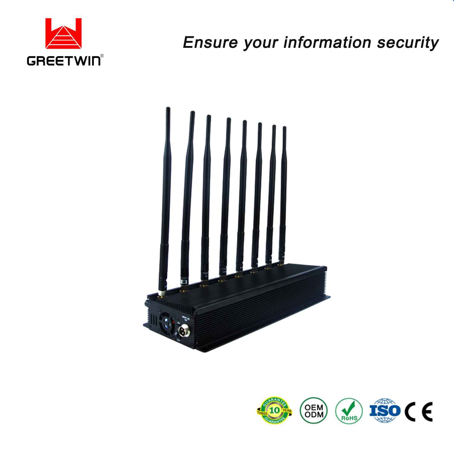 Antenas de 2,5 dBi GSM CDMA bloqueador de sinal bloqueador de 8 bandas GPS Lojack Jammer
