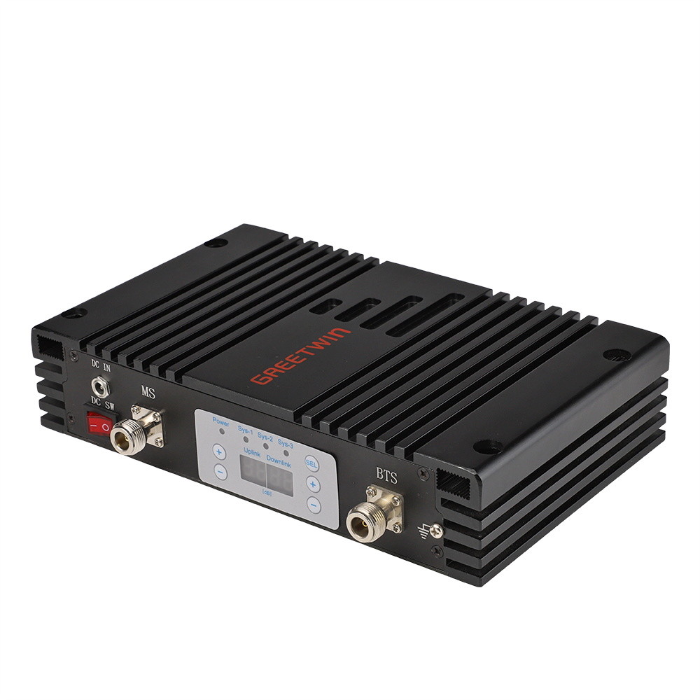 Amplificador de banda tripla de reforço de rede interna de 400 m² 2G 3G 4G IP40 ALC VSWR