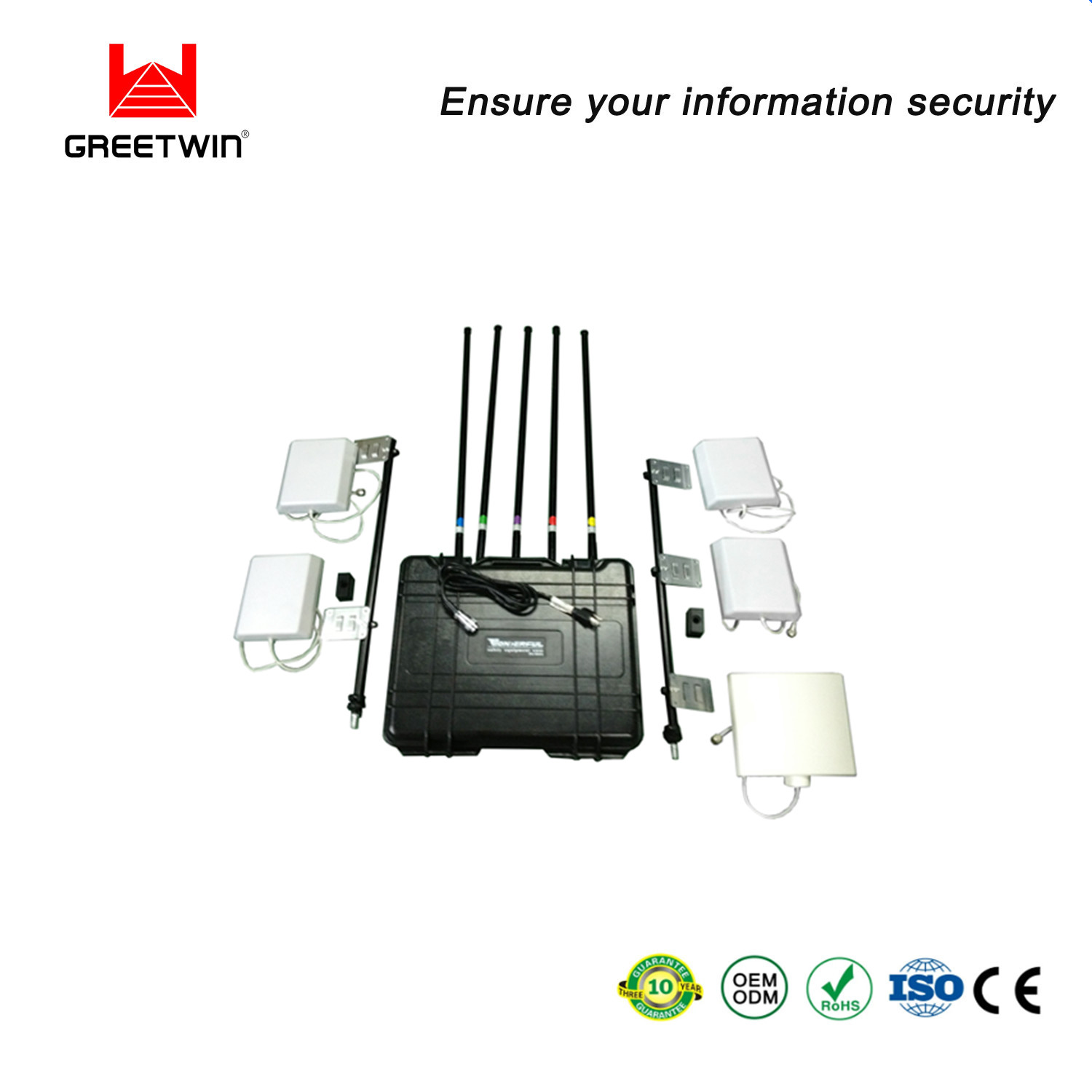 Bloqueador de sinal GPS AC240V 80W VHF UHF ISO9001 4G bloqueador de sinal de telefone